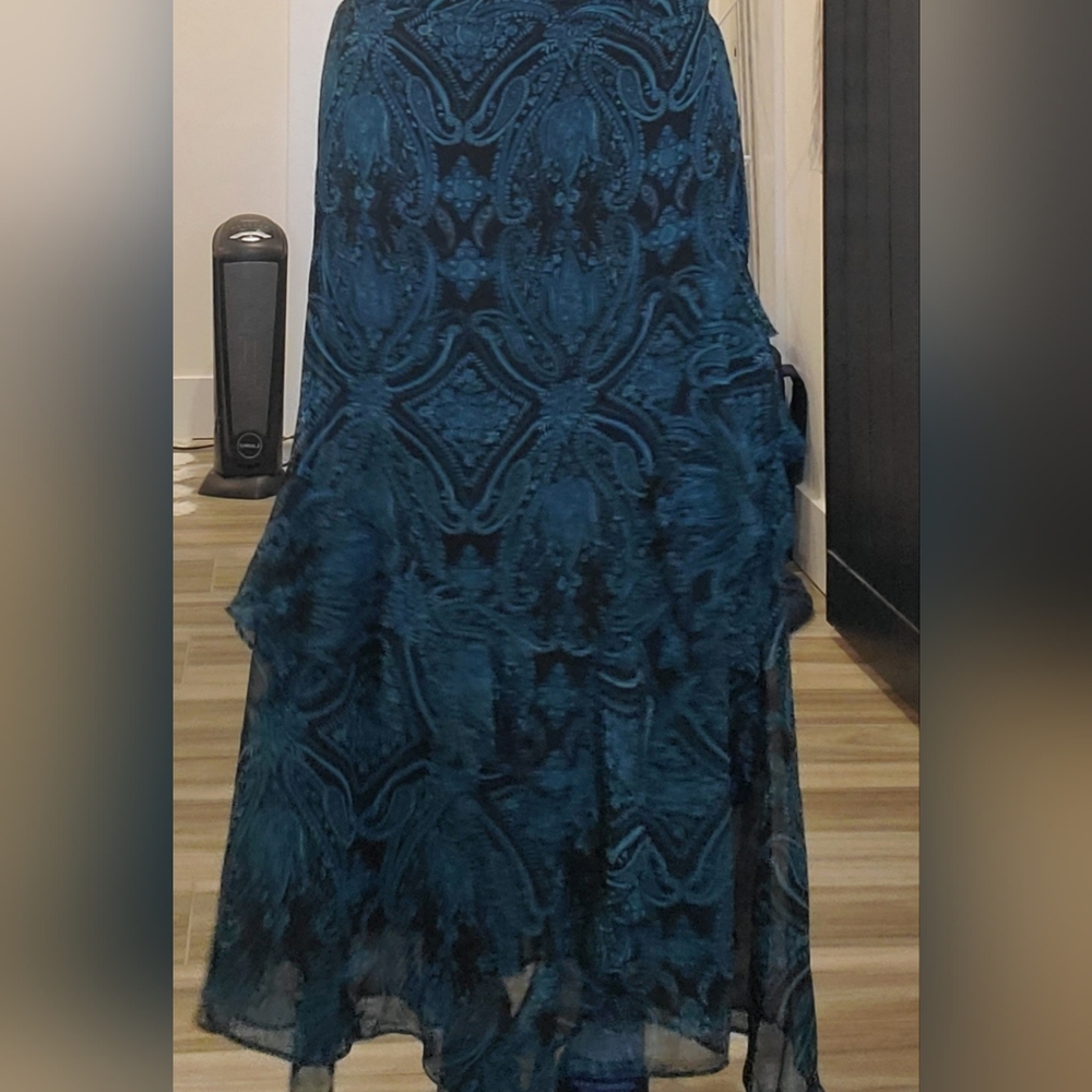 Teal & Black Skirt
